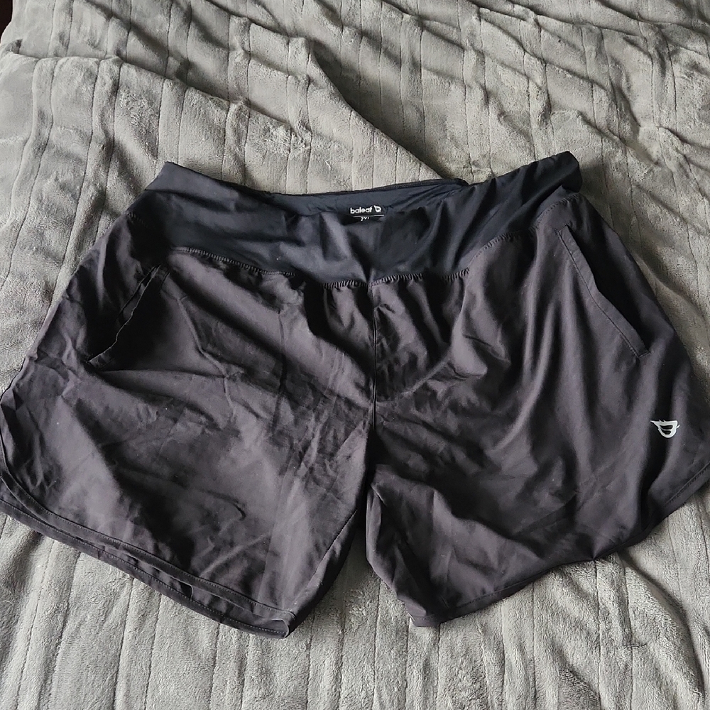 Women's Baleaf Black Athletic Shorts with White Logo Size xxl